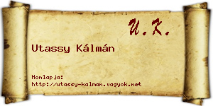 Utassy Kálmán névjegykártya