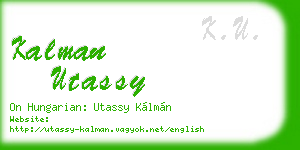 kalman utassy business card