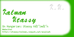 kalman utassy business card